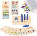 Wooden Montessori Number Blocks for Toddlers, Counting Peg Board