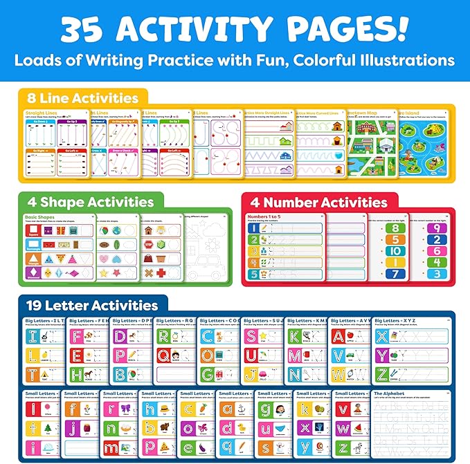 Preschool Learning Activities-Tracing Books for Kids Ages 3-5
