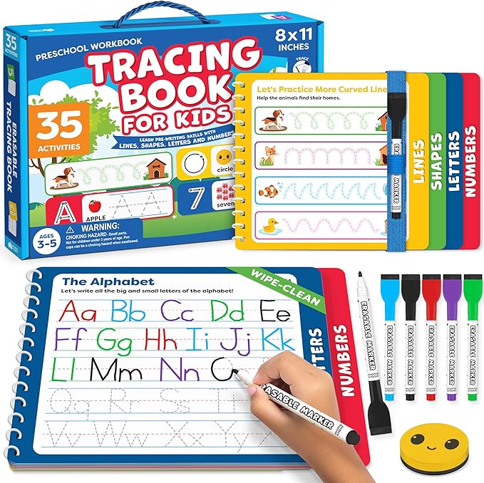 Preschool Learning Activities-Tracing Books for Kids Ages 3-5
