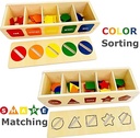 Dailyfunn Montessori Toys Color&Shape Sorting Learning Matching Box for Baby Toddlers