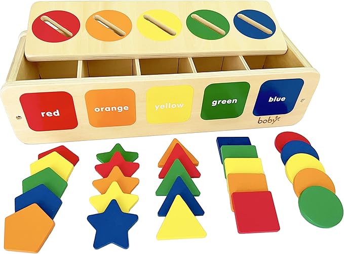 Dailyfunn Montessori Toys Color&Shape Sorting Learning Matching Box for Baby Toddlers