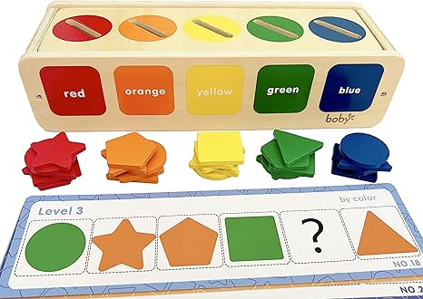 Dailyfunn Montessori Toys Color&Shape Sorting Learning Matching Box for Baby Toddlers